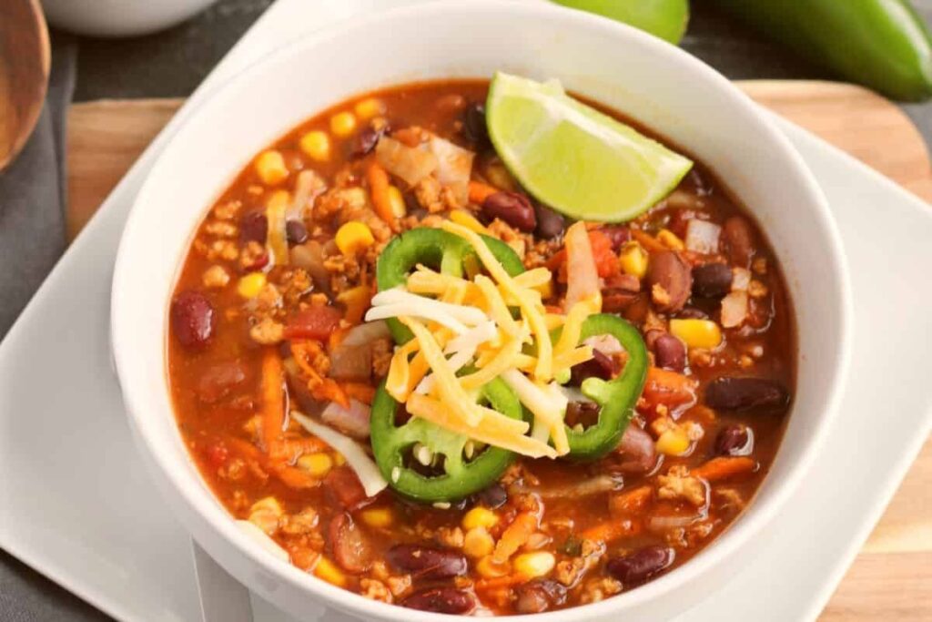 Vegetarian Slow Cooker Taco Soup.
