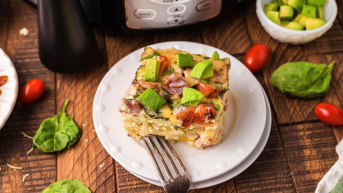 Slow Cooker Overnight Breakfast Casserole.