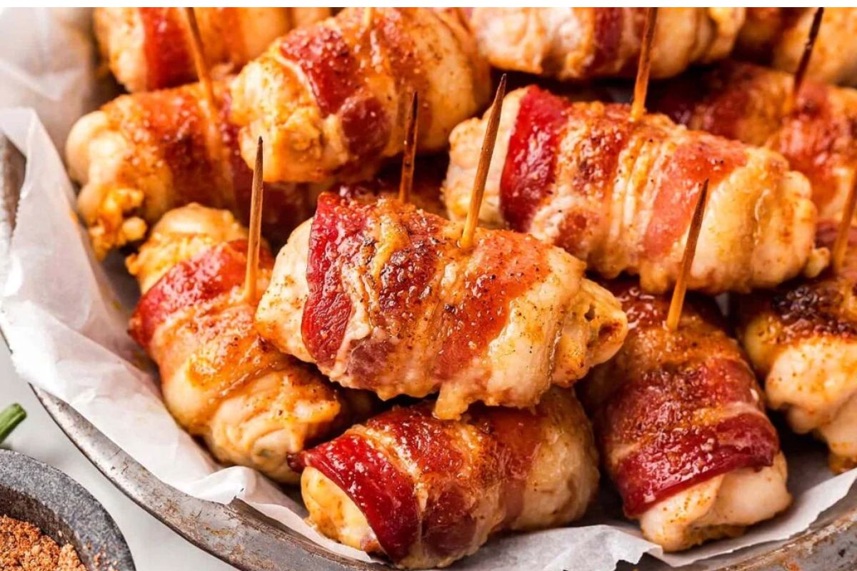 Bacon-Wrapped Chicken Bites. 