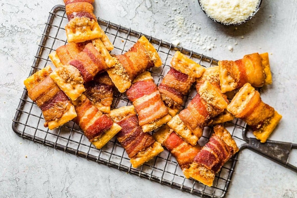 Bacon Wrapped Crackers Appetizer Recipe.