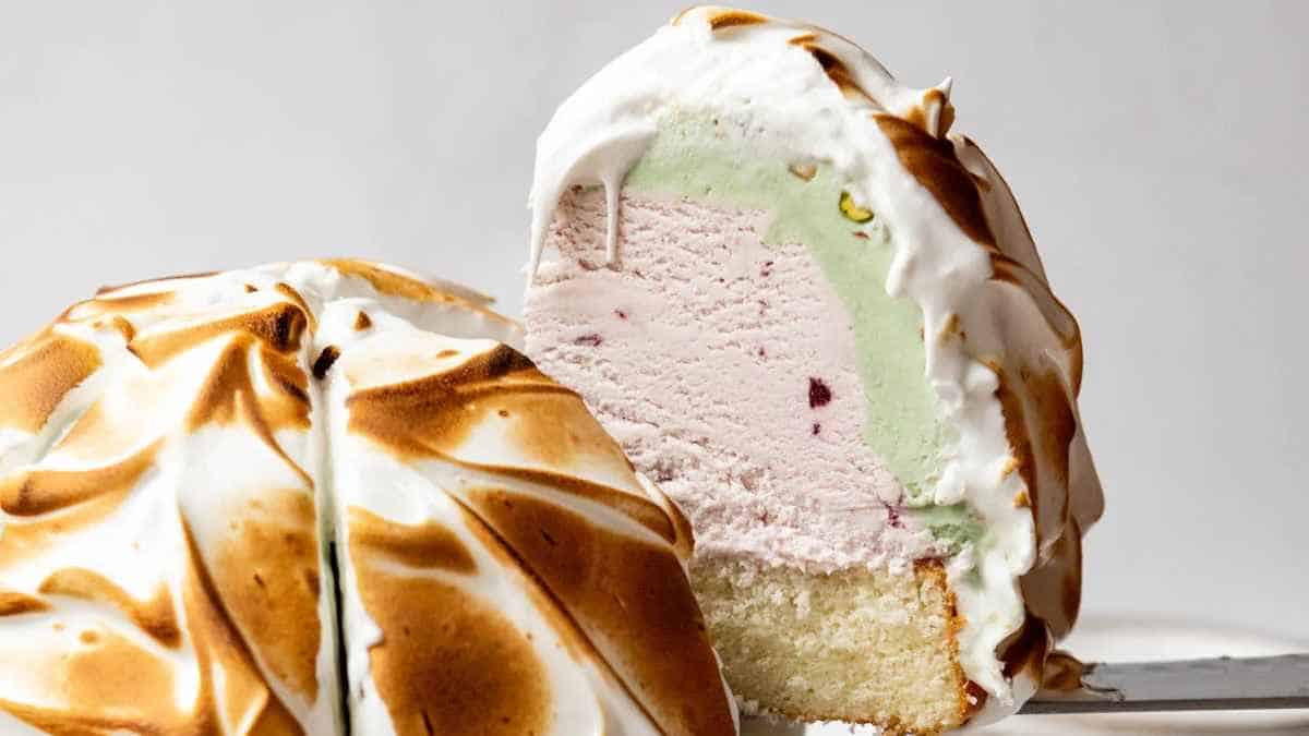 Homemade Baked Alaska. 