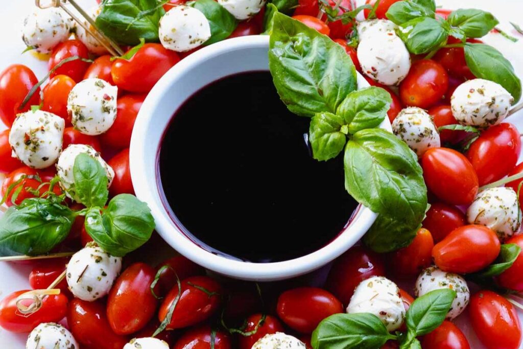 Caprese Salad Christmas Wreath.