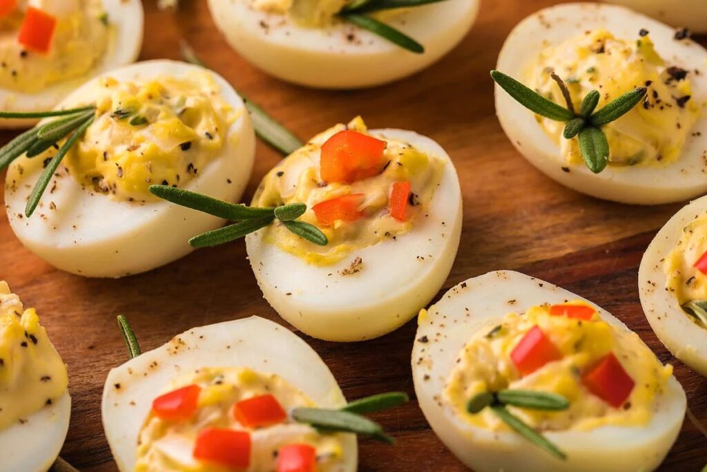 Christmas Deviled Eggs .