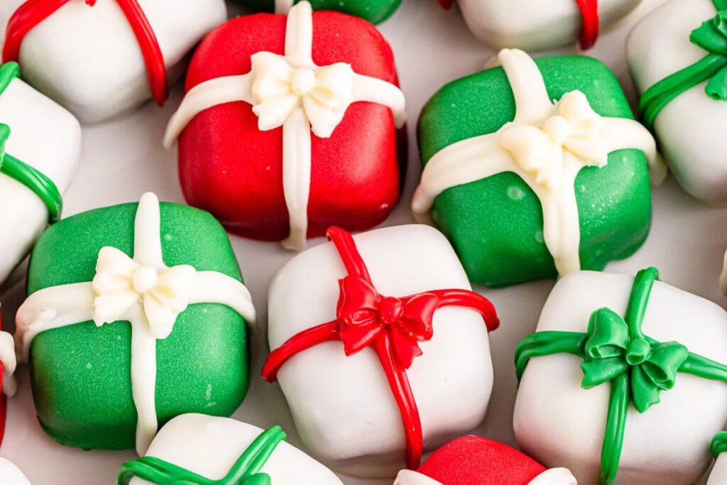 Christmas Present Oreo Truffles.