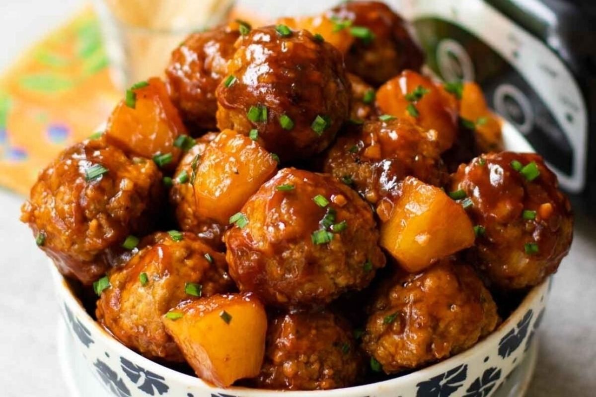 Crock Pot Hawaiian Meatballs.