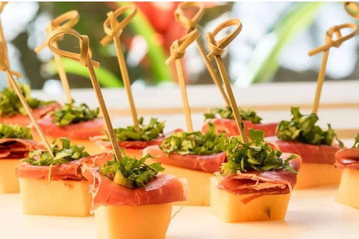 Melon & Prosciutto Skewers. 
