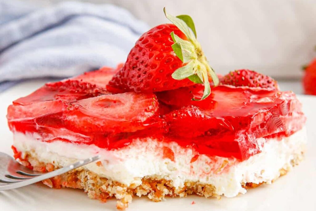 Old-Fashioned Strawberry Pretzel Salad.