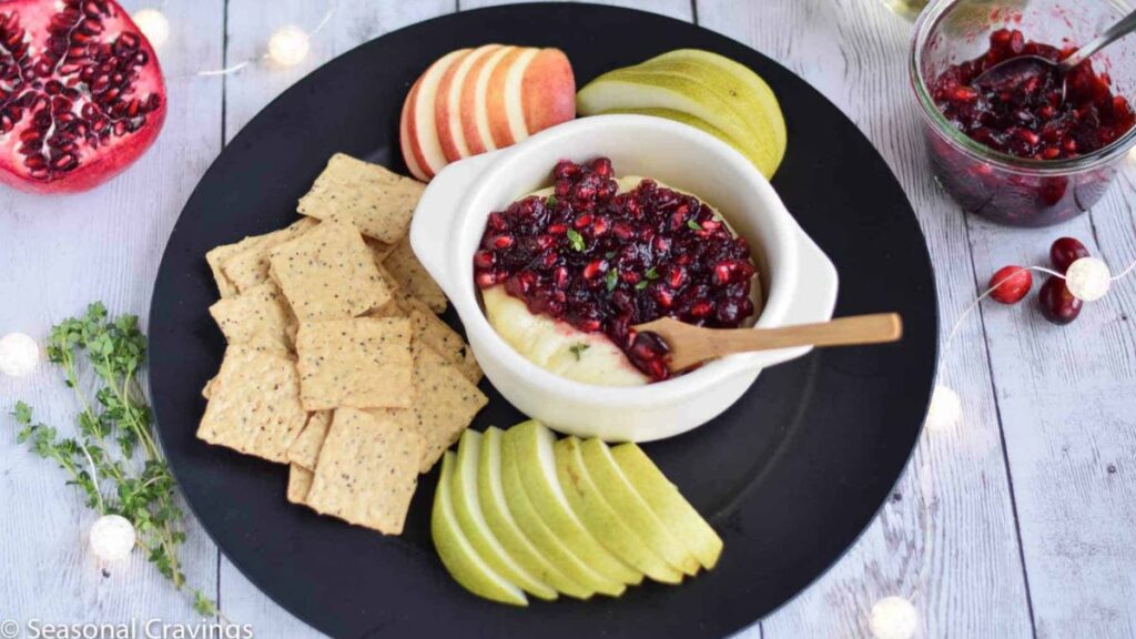 Pomegranate Cranberry Baked Brie.