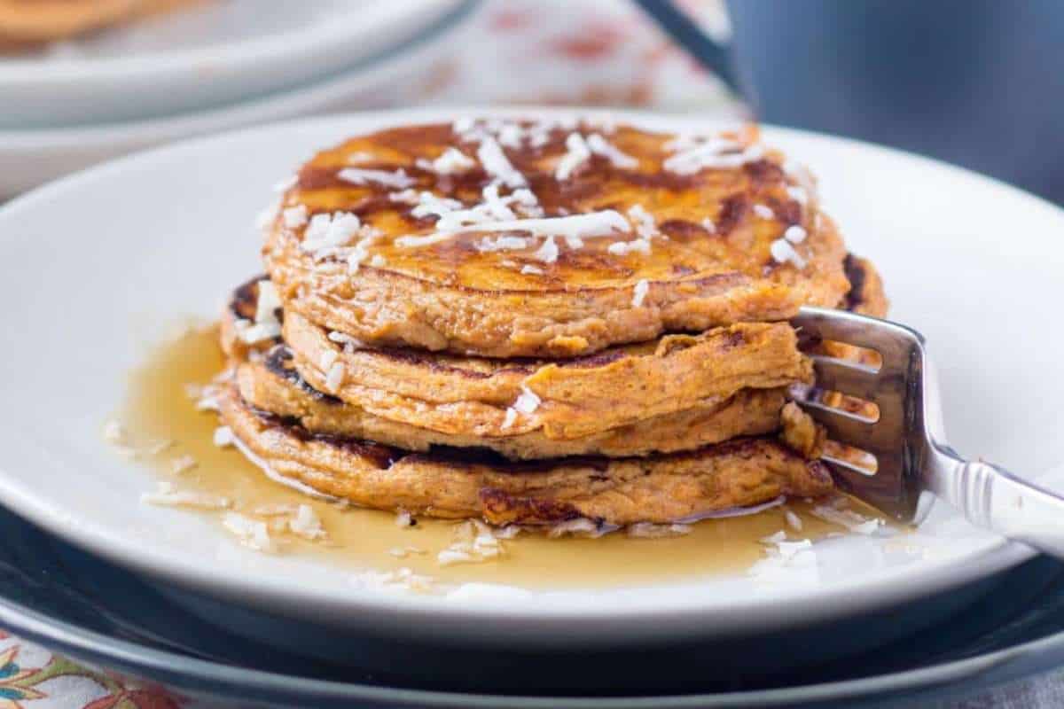 Sweet Potato Protein Pancakes.