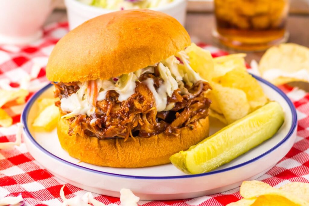 Slow Cooker Bbq Ranch Chicken Sandwiches. 