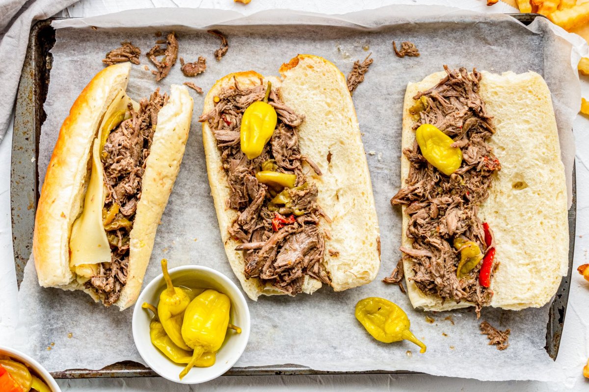 Slow Cooker Italian Beef Sandwiches.