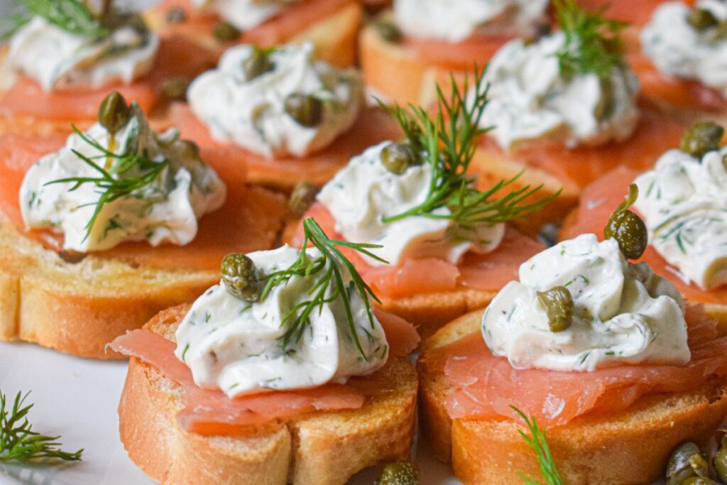 Smoked Salmon Crostini.