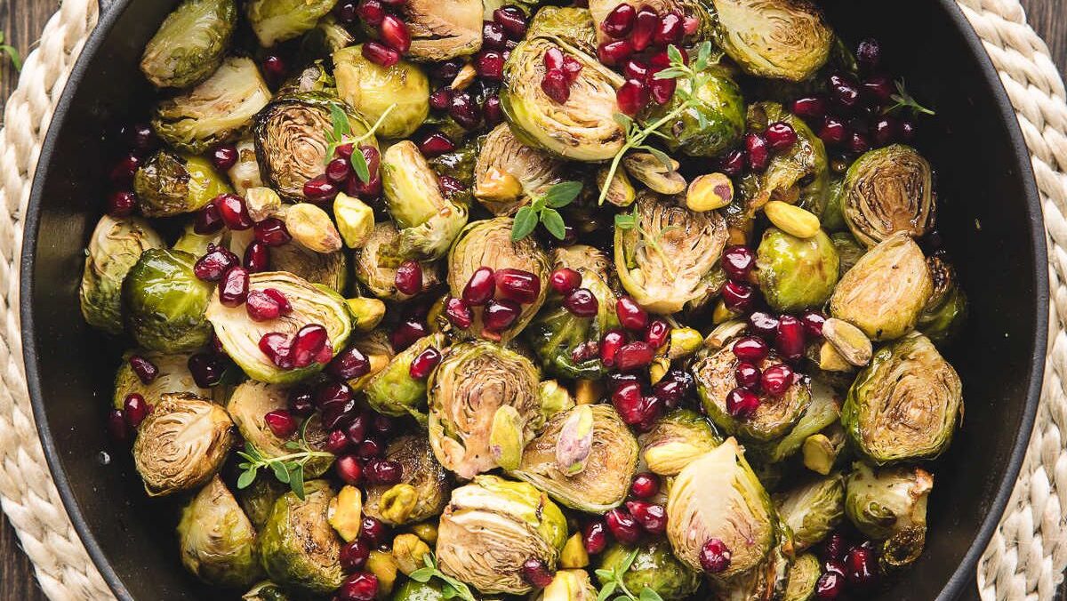 Roasted Brussels Sprouts with Balsamic Glaze.