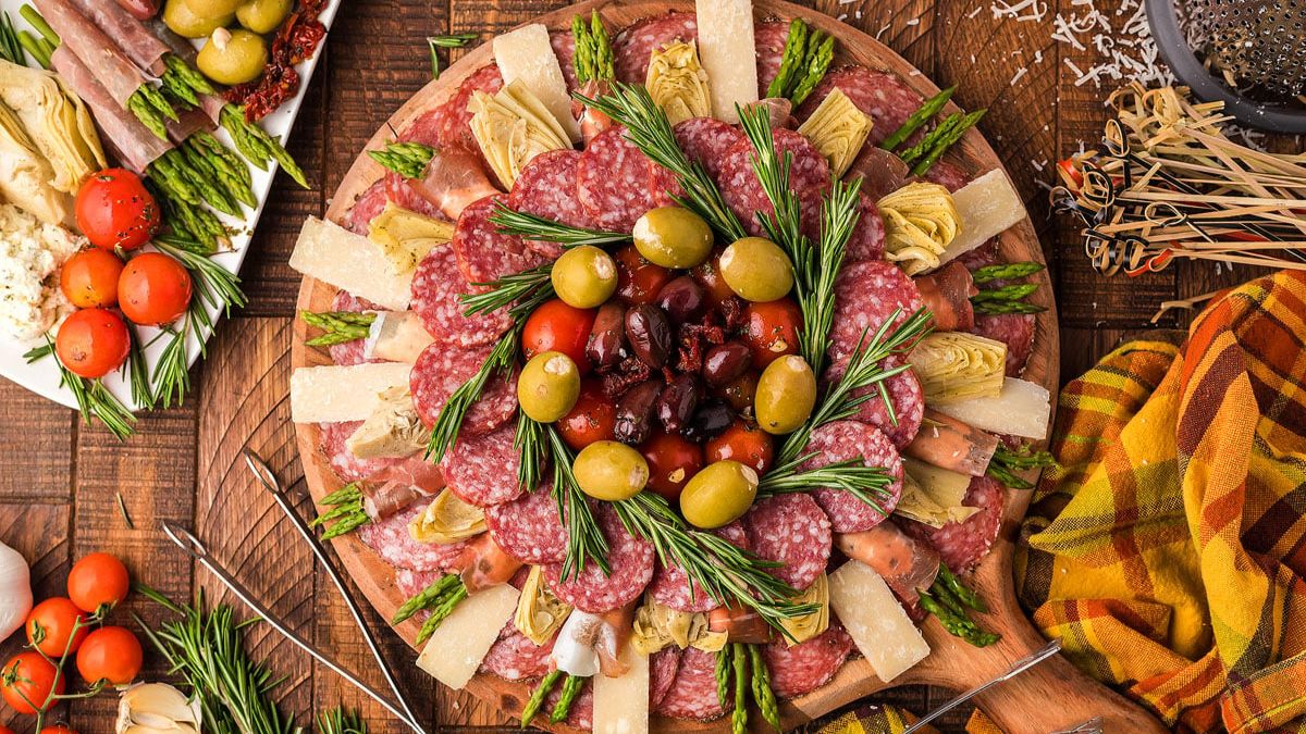Italian Antipasto Board Appetizer.